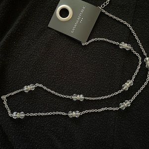 New 30” Silver and crystal necklace for every day wear